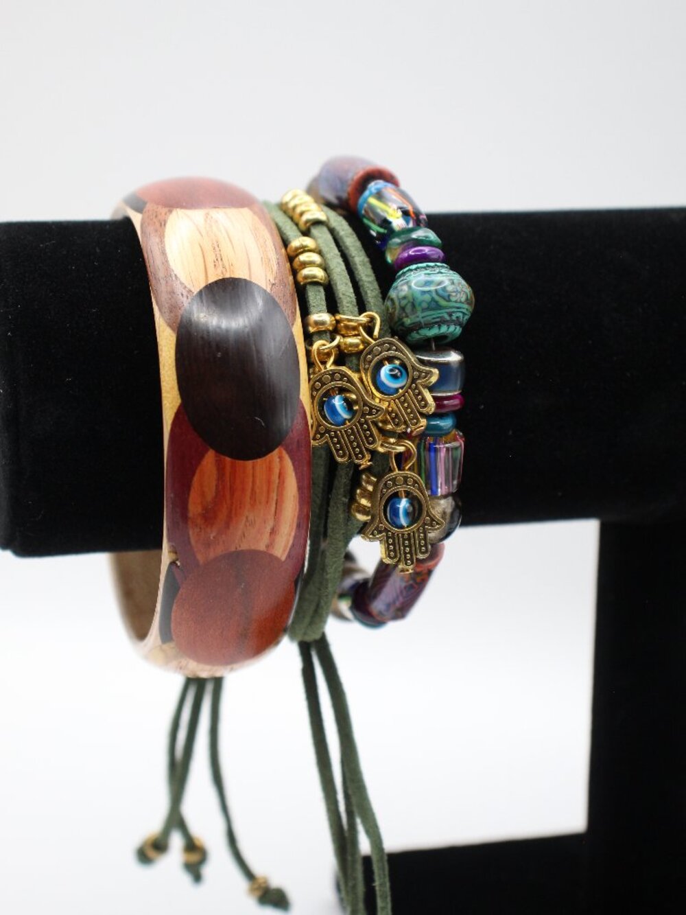 Women's 3 pc. Stacking Bangle Beaded Bracelets